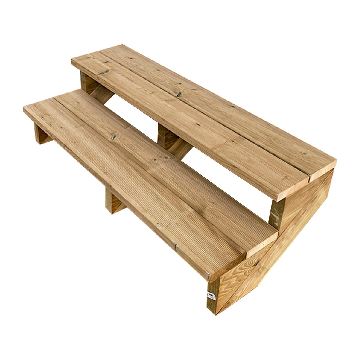 Vinuovo- Escalier extérieur Bois - Berlin - 2 Marches H 37 cm - sans Contre-​marches, Largeur 120 cm - Vinuovo- Escalier en kit, en Bois Autoclave. pour Jardin. Balcon et Terrasse