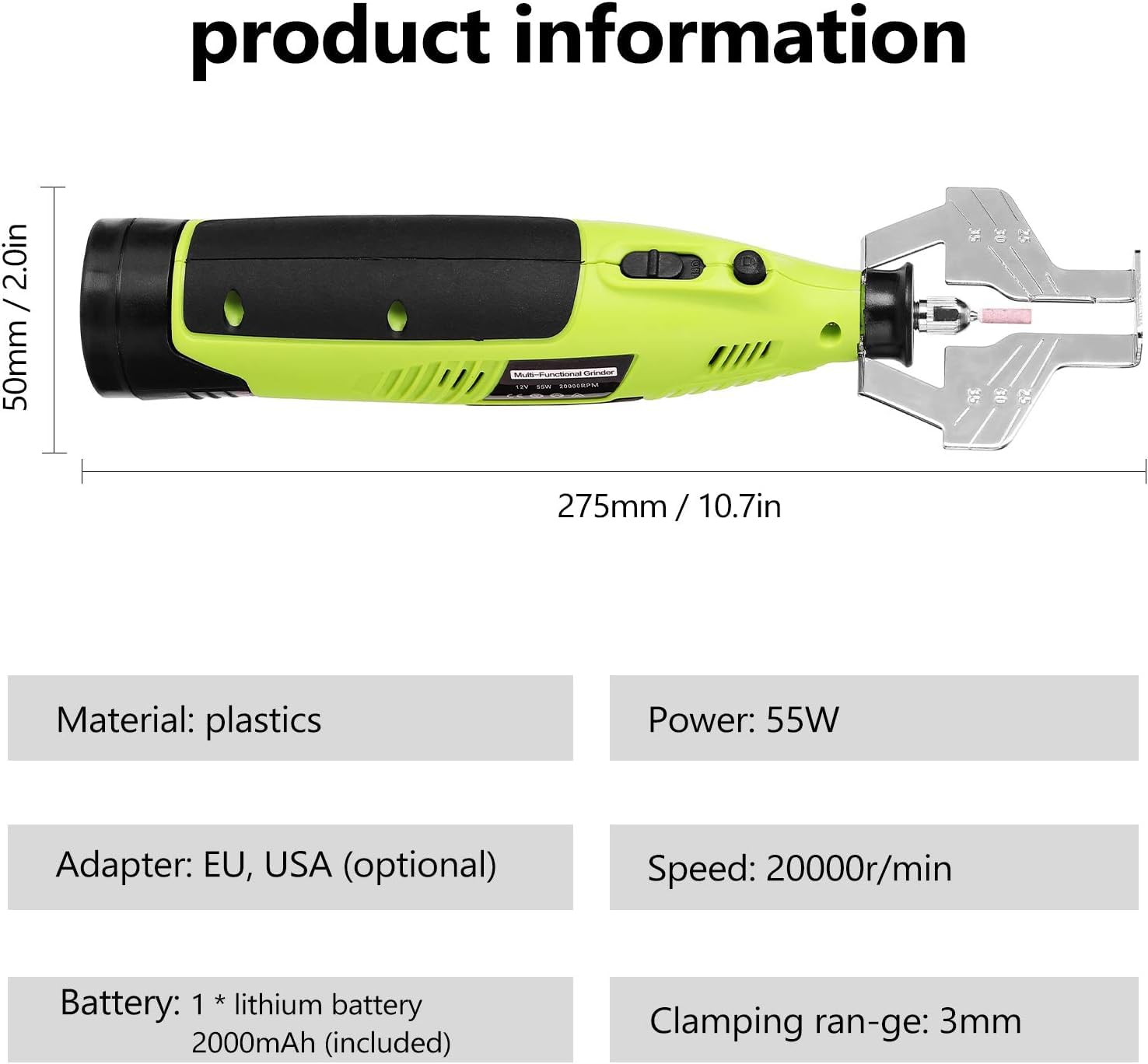 Kit De Afilador De Motosierra Inalámbrico Gmtes, Portátil, De 55 W, con Lima De Afilado Eléctrica A Batería Y 9 Ruedas De Afilado.