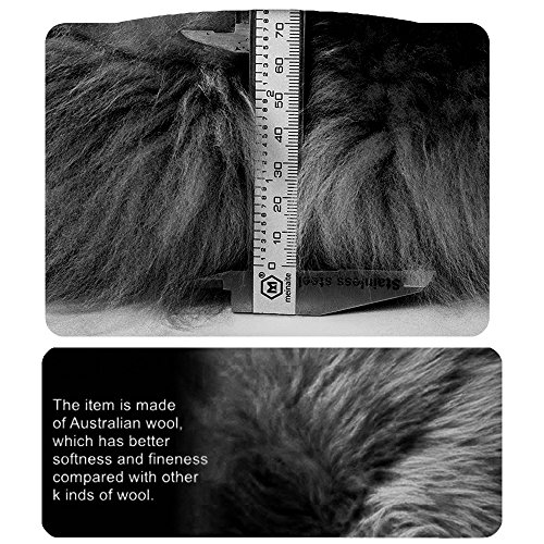 Big Ant Sheepskin Seat Covers Full Set, 2Pc Front Car Seat Pad + 1Pc Rear Car Seat Cover Authentic Australian Soft Wool Warm Seat Cushions Winter Protector - Universal Fit Cars Auto Supplies #TOP4