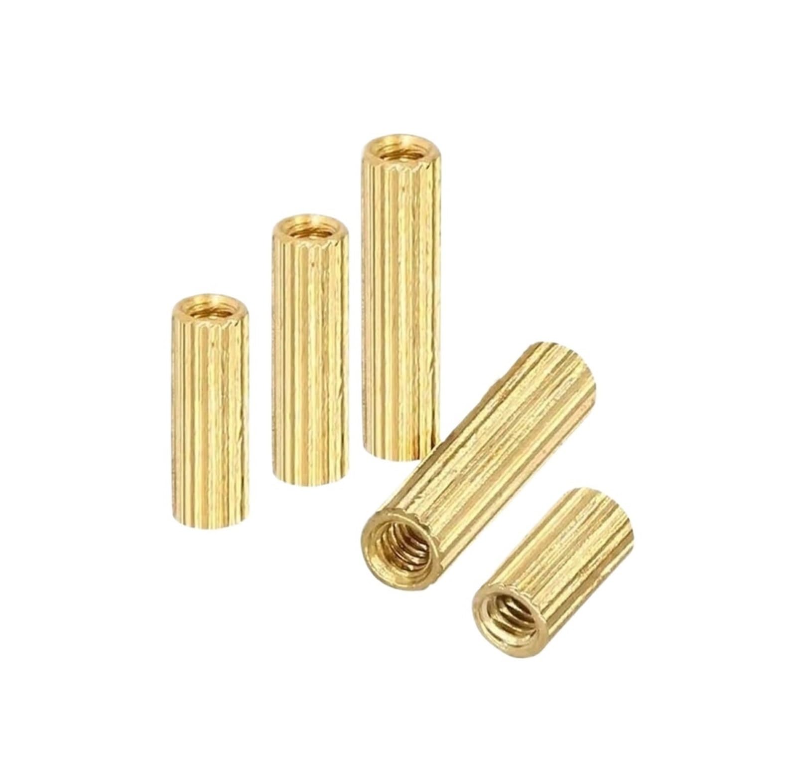 Separadores y Pilares de Espaciado, Separador Redondo De Latón Dorado M2x(3-40) mm 10-30Pzs