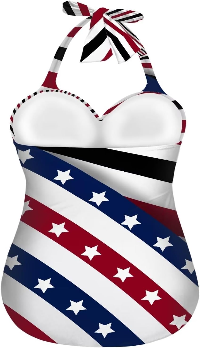 Flashideas Swimsuit Women One Piece Plus Size Sexy Slim One Piece High Waisted Tummy V Neck Swimwear
