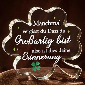 Beste Freundin Geschenke Geschenk Freundin Geburtstag   Gl cksklee Acryl Deko Inspirierende Geschenk f r Freundin mit Tr stenden Worten Geschenke f r Frauen Ehefrau Schwestern Kollegin
