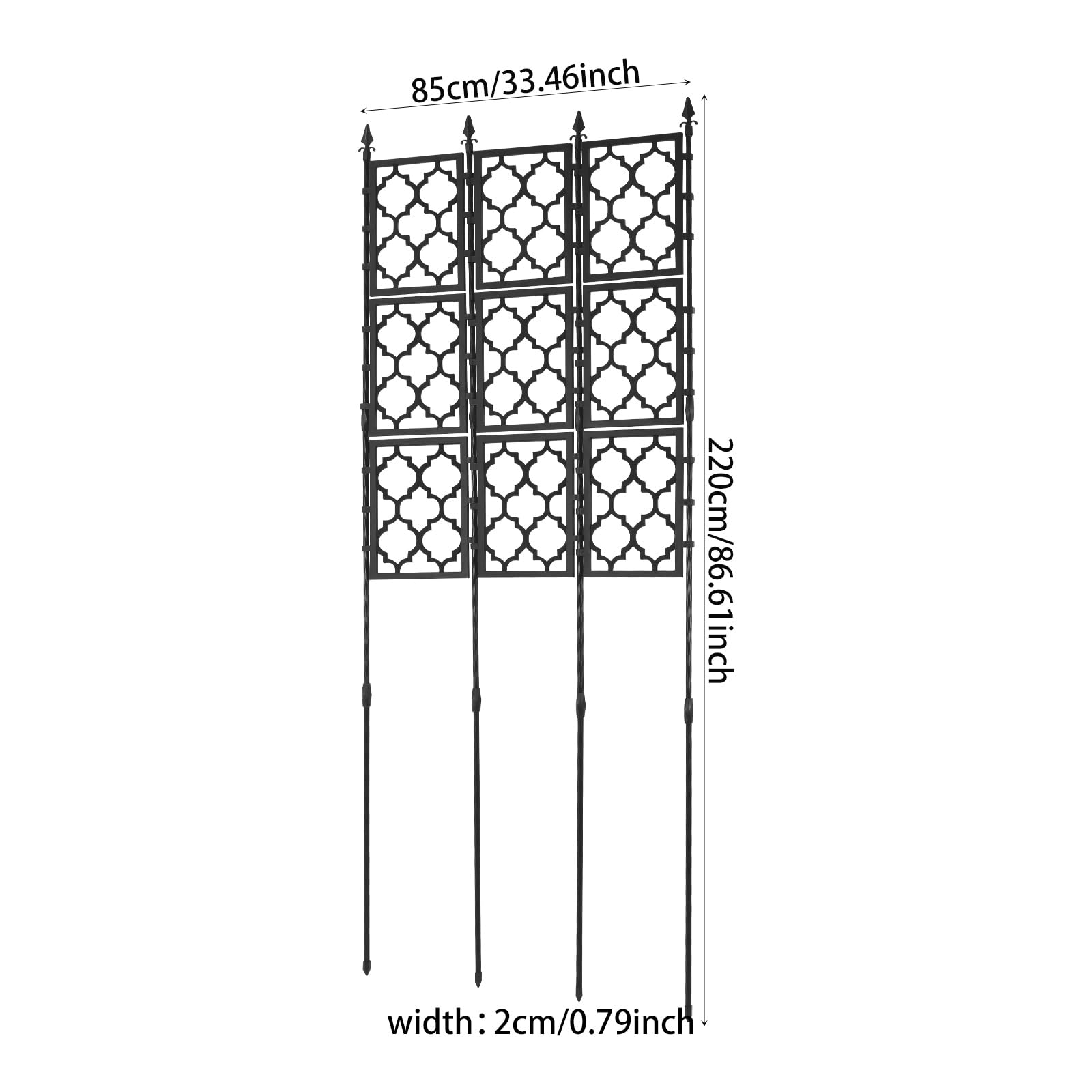 Treillis d'extérieur pour plantes grimpantes, 220 cm de haut, treillis