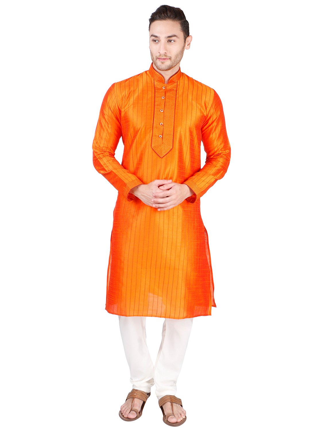 rajubhai hargovindas Pintuck Silk Kurta Pyjama Set-picture-3