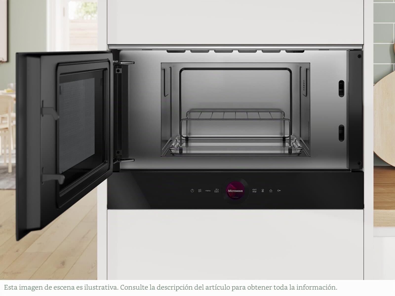 Bosch, Microondas Integrable, Serie 8, Grill, InnoWave, negro, BEL7321B1 | Resultados de cocción uniformes y un gratinado en su punto para todas tus recetas.