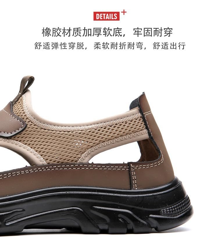Men Casual Shoes Hollow Breathable Mesh Sandals Slip On Flats Male Footwear3