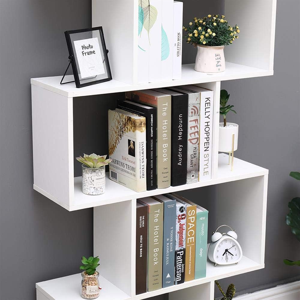 Libreria Scaffale Bianca Ufficio Moderna Contemporanea Bifacciale Divisorio Legno Casa Giorno 70x23.5x127.5 Autoportante Mensole Scaffali Cubi Muro Design Ingresso Soggiorno