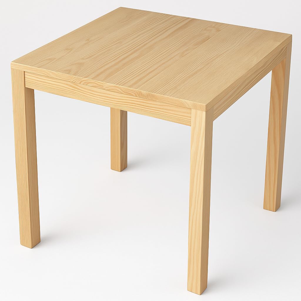 GRECA Mesa Infantil Cuadrada de Madera. En Crudo, para Pintar. Madera de Pino. Medidas (Ancho/Fondo/Alto): 60 * 60 * 55 cms.