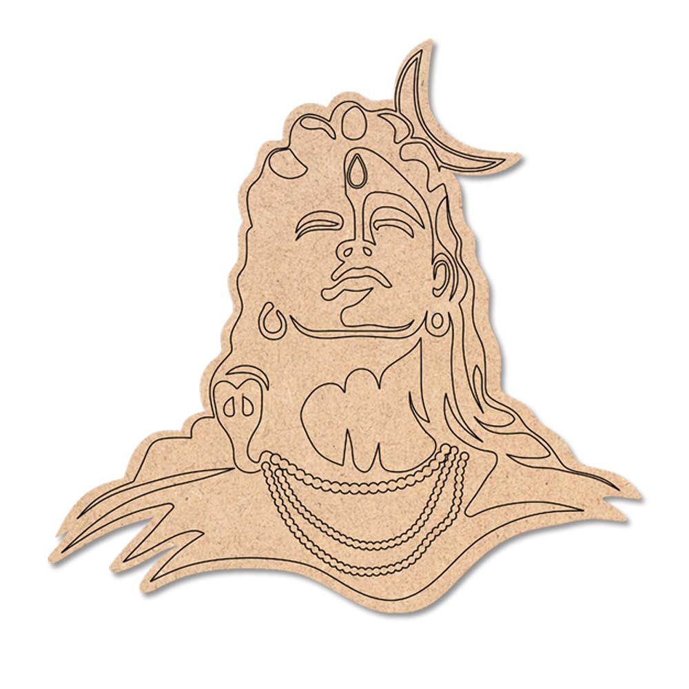 Shiva Face Pre Marked MDF Cutout | Isha | Size 10 Inch (Shiva)-image-2