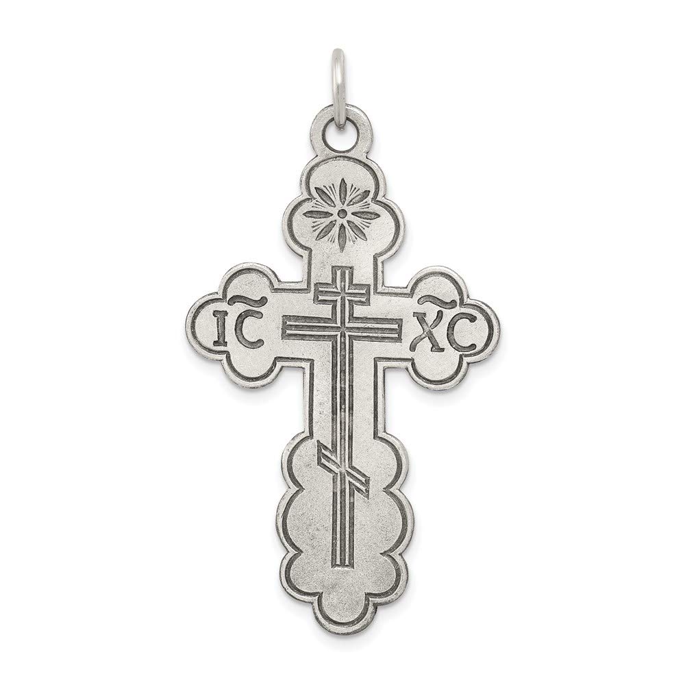 925 Sterling Silver Eastern Orthodox Cross Charm Pendant