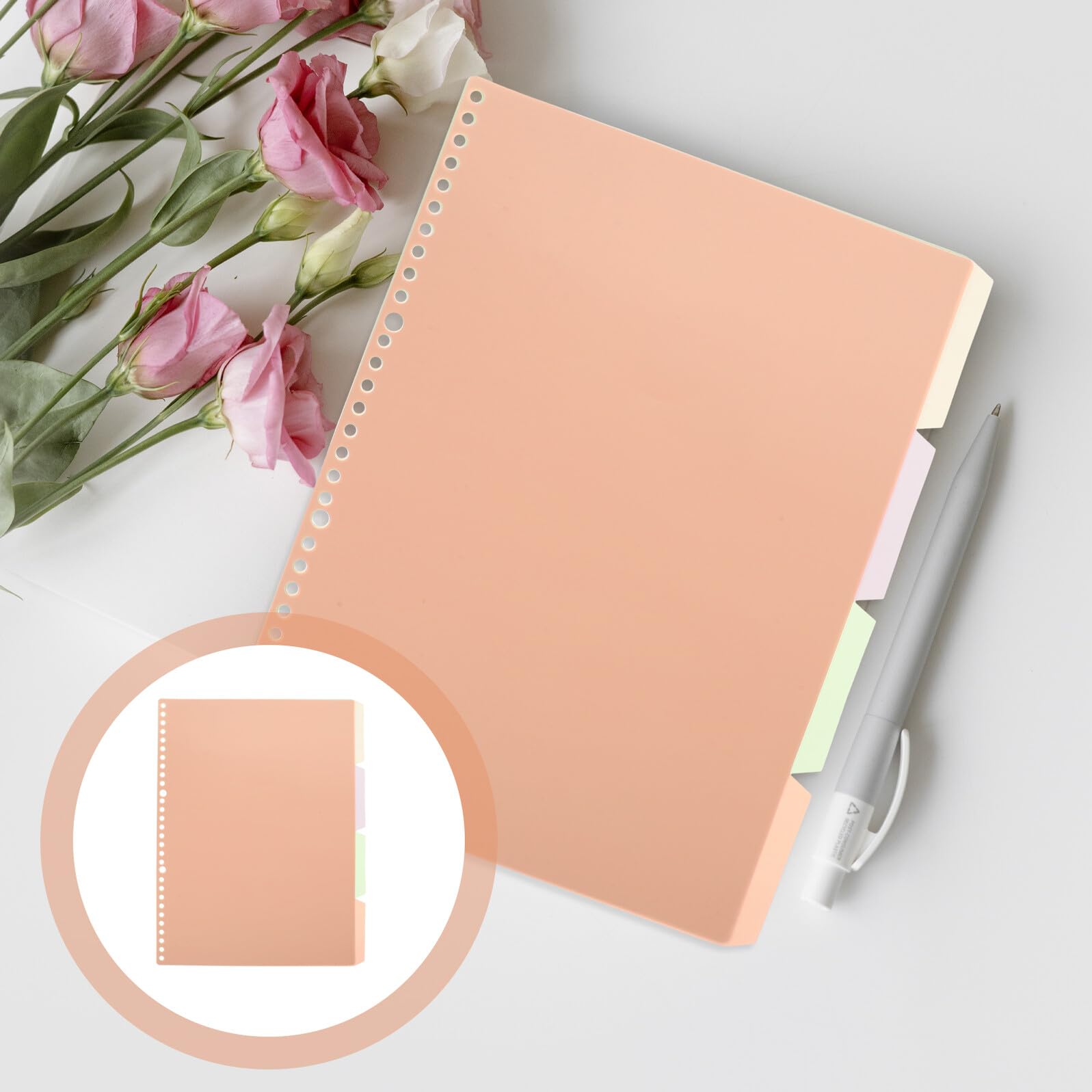 Housoutil 30 Pezzi Divisori per Quaderni con Schede Staccabili Organizer per Documenti e Separatore Ufficio per Studio e Lavoro Divisori Regolabili