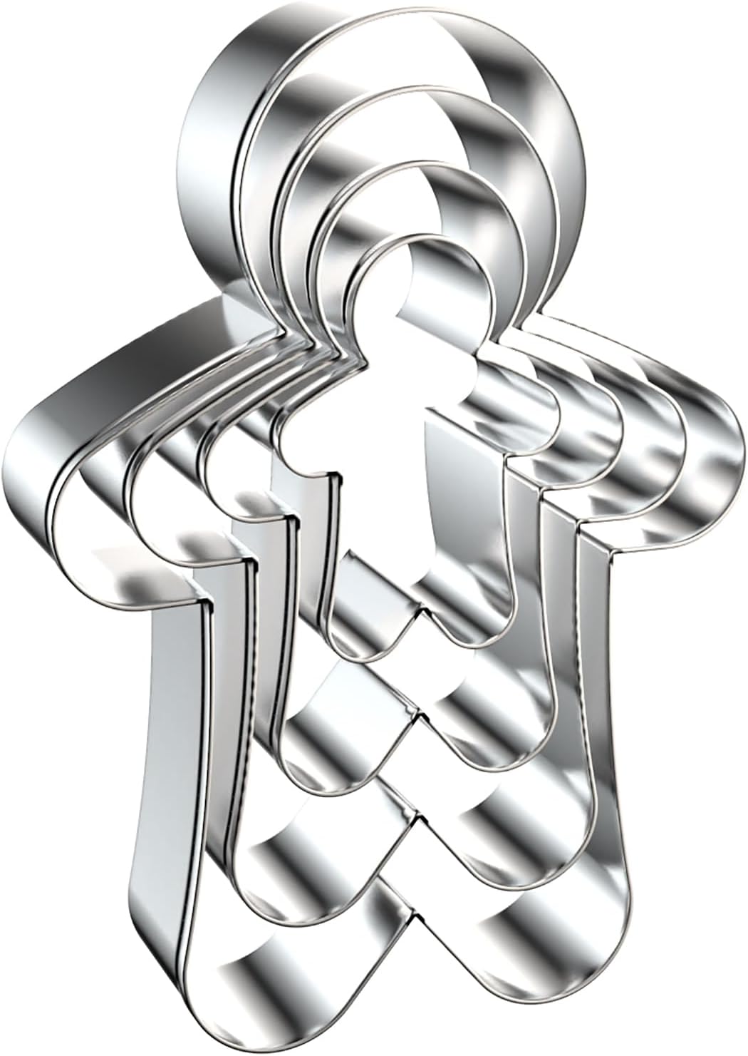 Gingerbread Man Cookie Cutters Shapes Set for Christmas Baking with Assorted Sizes - 5 inch, 4 inch, 3 inch, 2 inch - Stainless Steel
