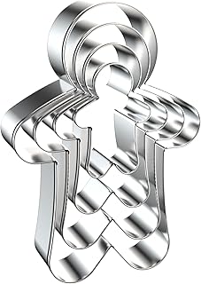 Gingerbread Man Cookie Cutters Shapes Set for Christmas Baking with Assorted Sizes - 5 inch, 4 inch, 3 inch, 2 inch - Stai...