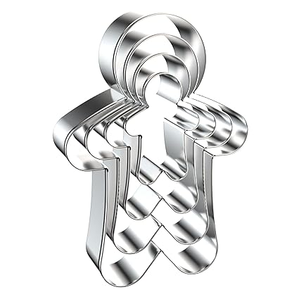 Gingerbread Man Cookie Cutters Shapes Set for Christmas Baking with Assorted Sizes - 5 inch, 4 inch, 3 inch, 2 inch - Stainless Steel