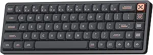 IQUNIX Magi65 Low Profile Mechanical Keyboard Wireless 65% Keyboard Ultra Slim for Creamy Typing, Hot Swappable, RGB Backlit, PBT Keycaps, Aluminum Case, BT/2.4G/USB-C, for Mac/Windows (Shadow Black)