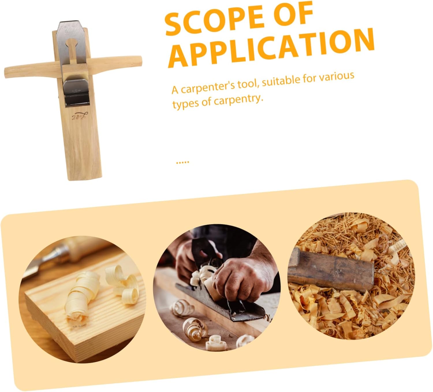 Uonlytech Hand Planer Hand Trimming Planer Carpenter Flat Plane Wood Door Wood Scraper for Woodworking