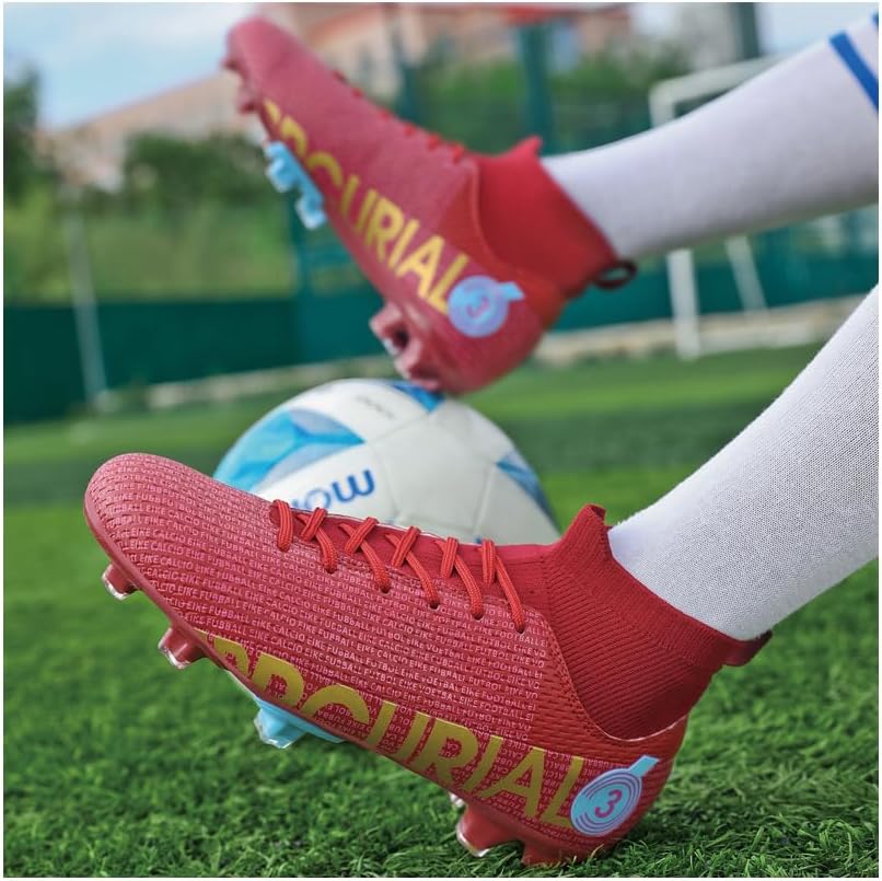 [M O D G O N E] サッカースパイク メンズ サッカーシューズ ジュニア ハイカット サッカー トレーニングシューズ レ