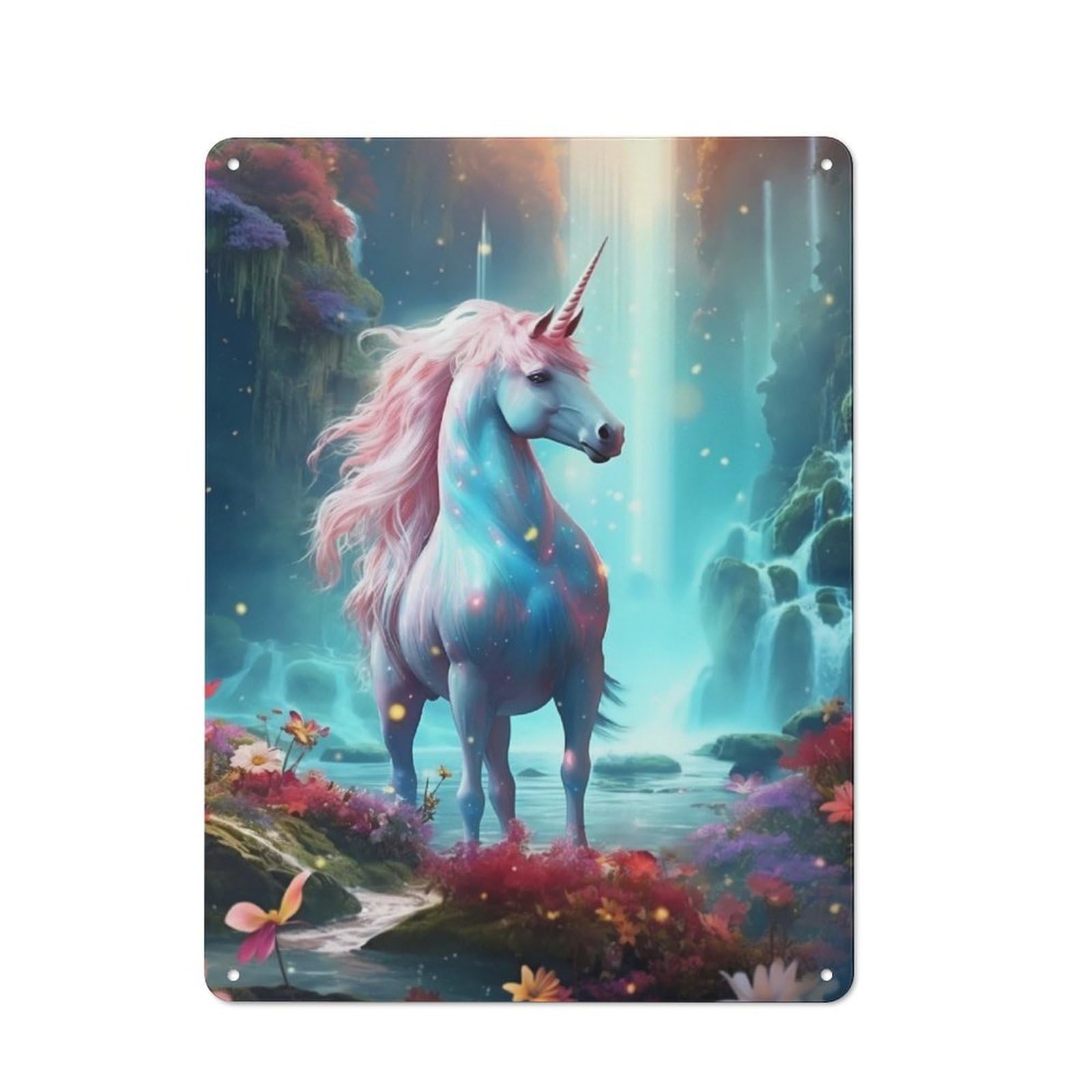 Vintage Tin Sign 40x30cm with Unicorn Horse Fantasy for Living Room Or Hallway, for Metal Sign Collectors, for Vintage Wall Decor Fans