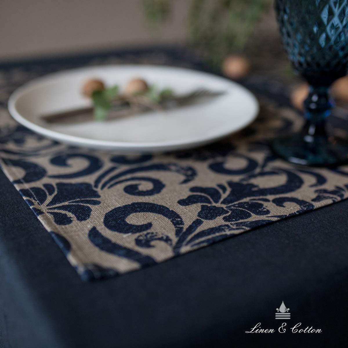 Lot De 6 Sets De Table Fleurs Et Papillons - Tissu Lin Lavable