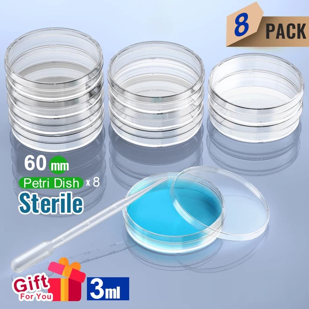 Piastre Petri In Plastica Sterili 60mm | 8 Pezzi Con 2 Pipette | Per Colture Batteriche E Lieviti - Foto 10