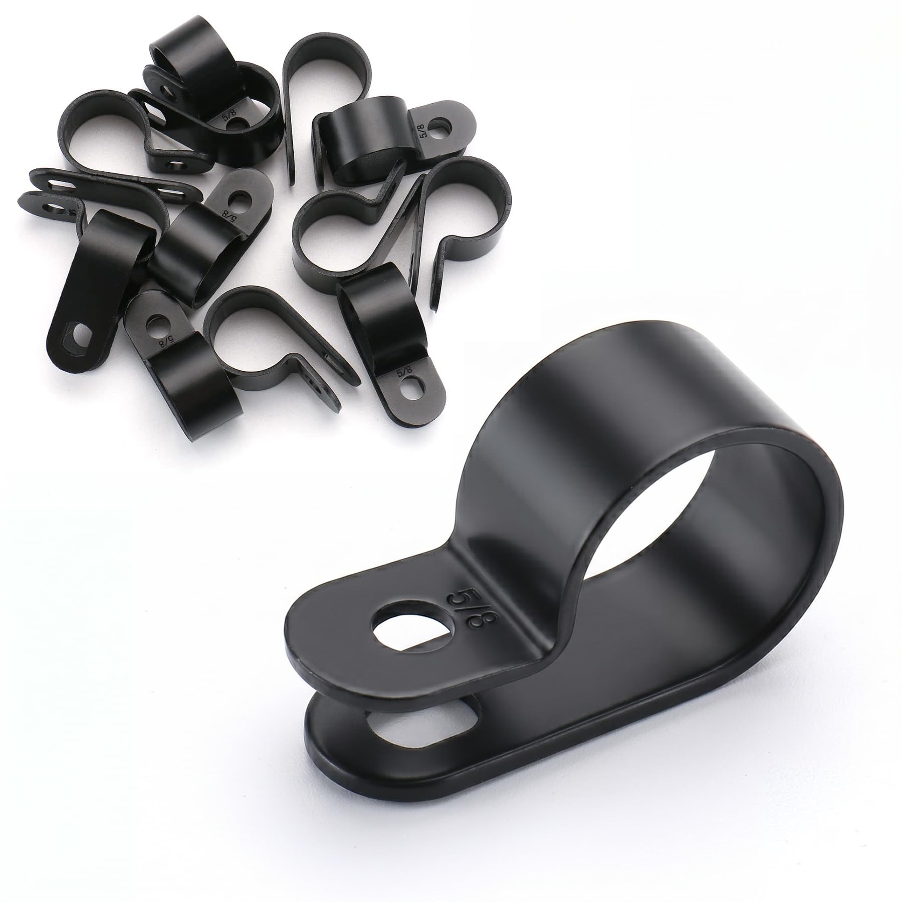 BAOMAIN 5/8-Inch R-Type Cable Clamps, 500-Pack Black Nylon Wire Management Clips, UC-4 Screw-On Cord Fasteners for Home, Office, and Industrial Use