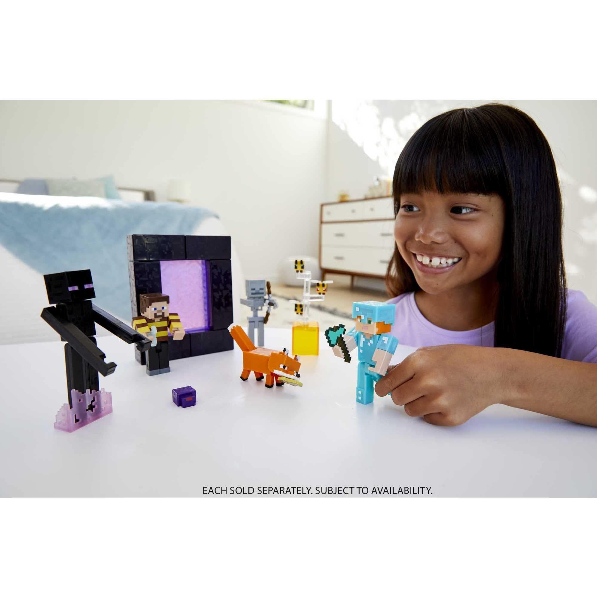 Figura articulada de juguete con cubos de papel para construir