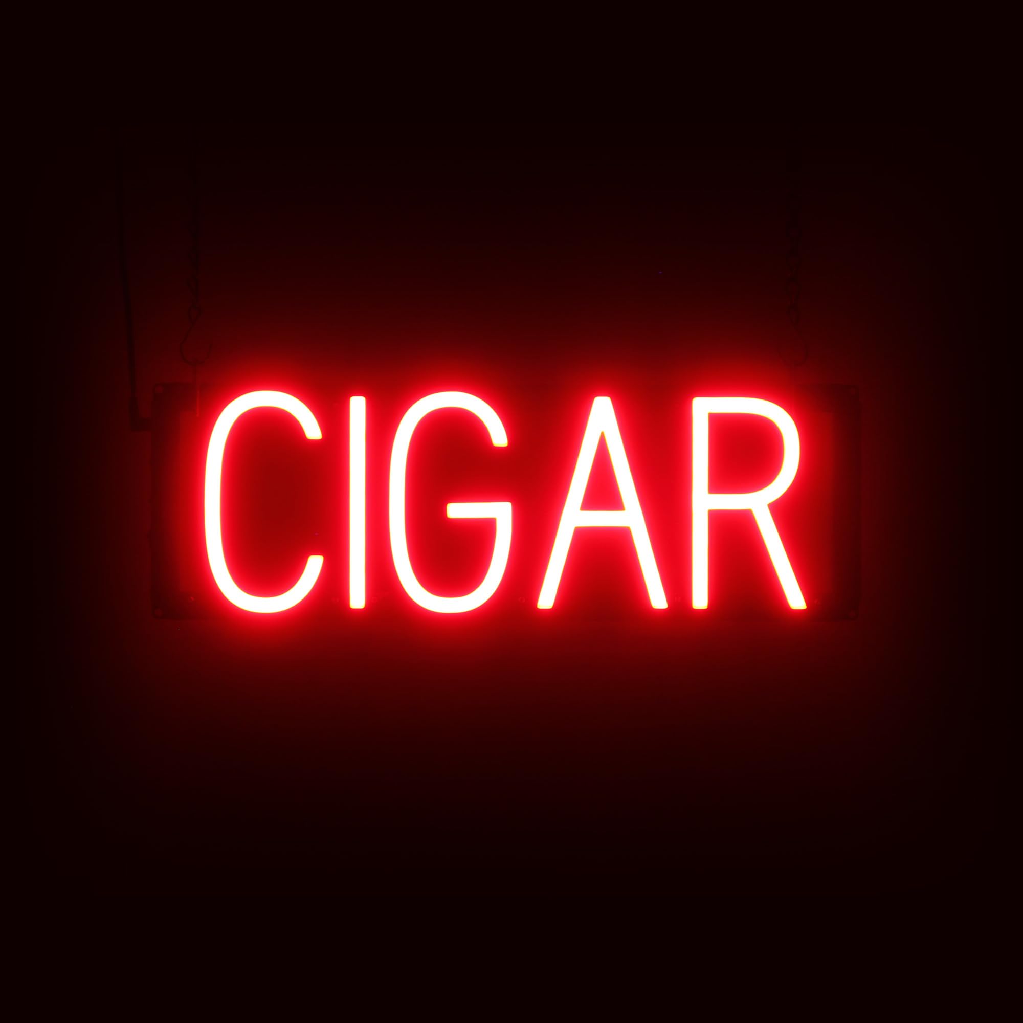 SpellBrite LED Neon CIGAR Sign for Business - Red, 19" x 6"