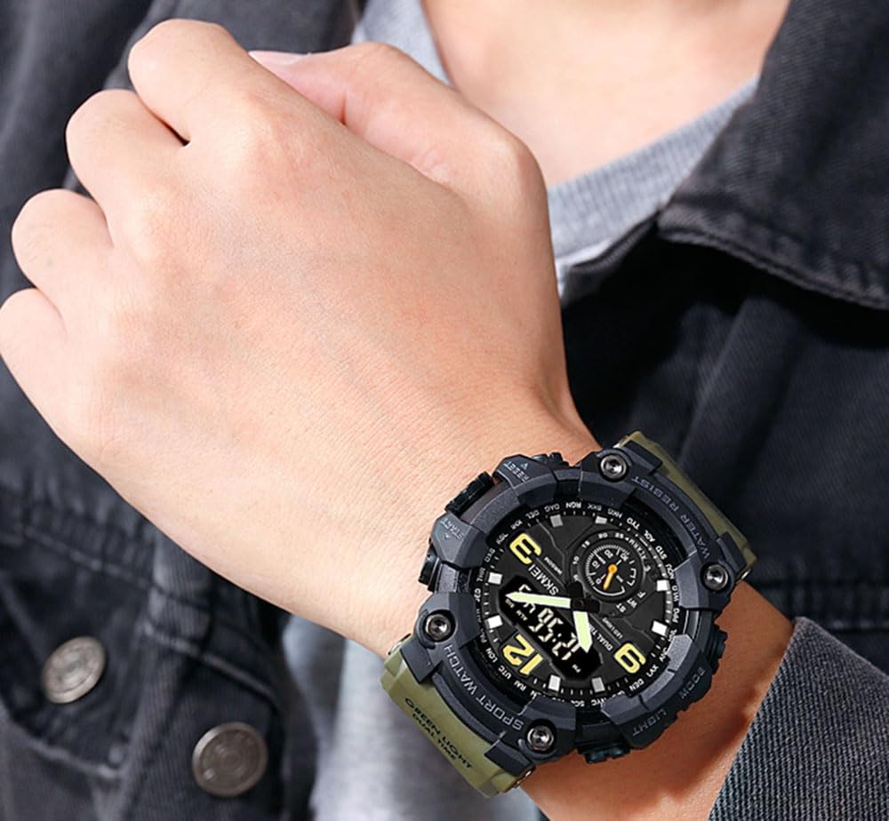 FANMIS Mens Analog Digital Dual Display Sports Watches Military Multifunctional 50M Waterproof LED Watch with Alarm Stopwatch Backlight 12H/24H Outdoor Running Swimming - Image 7