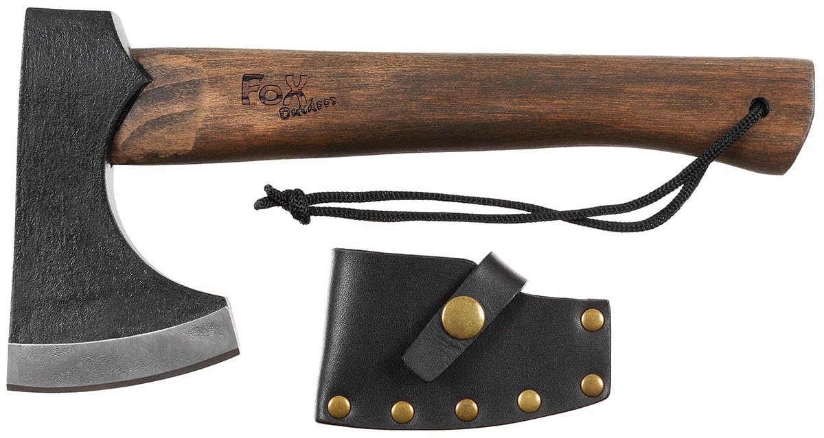 Fox Outdoor - Funda de cuero con mango de madera