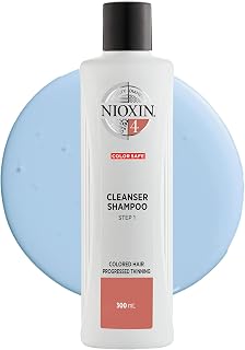 Nioxin System 4 Scalp Cleansing Shampoo with Peppermint Oil, for Color Treated Hair with Progressed Thinning, 10.1 fl oz