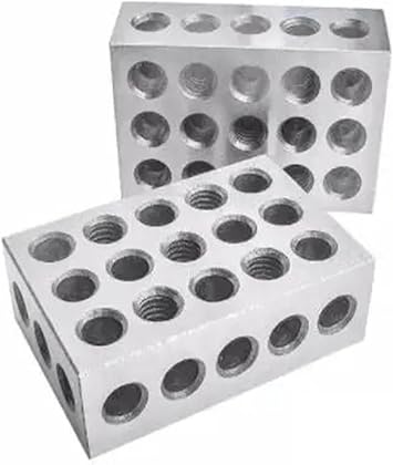 Precision Hardened Steel Block Precision Blocks Hardened Steel 0.0001" Precision Matched Machinist 123 Milling 23 Holes 25-50-75mm Block 2pcs1/2/3 inch