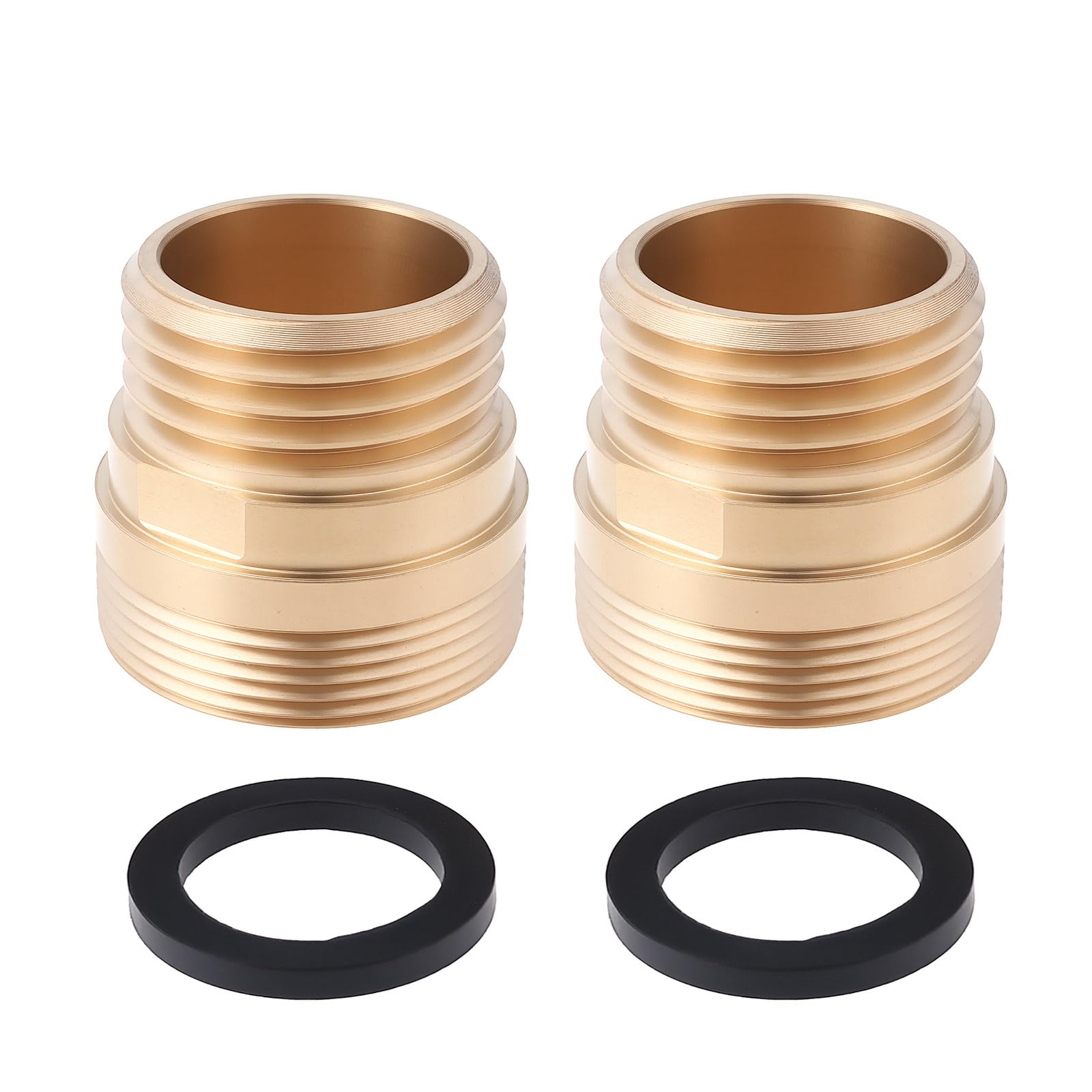 Briny River 2 PCS Brass Faucet Adapter M24 Male M22 Female to 1/2" Thread Suitable for Garden Irrigation