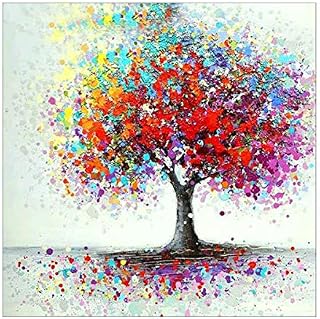 MXJSUA 5D Diamond Painting Kits Full Round Drill Diamond Painting Kits for Adults Full Diamond Painting Kit Tree Diamond Painting Tree Diamond Arts Kits Adults Tree Home Decor Colorful Tree 30x30 cm