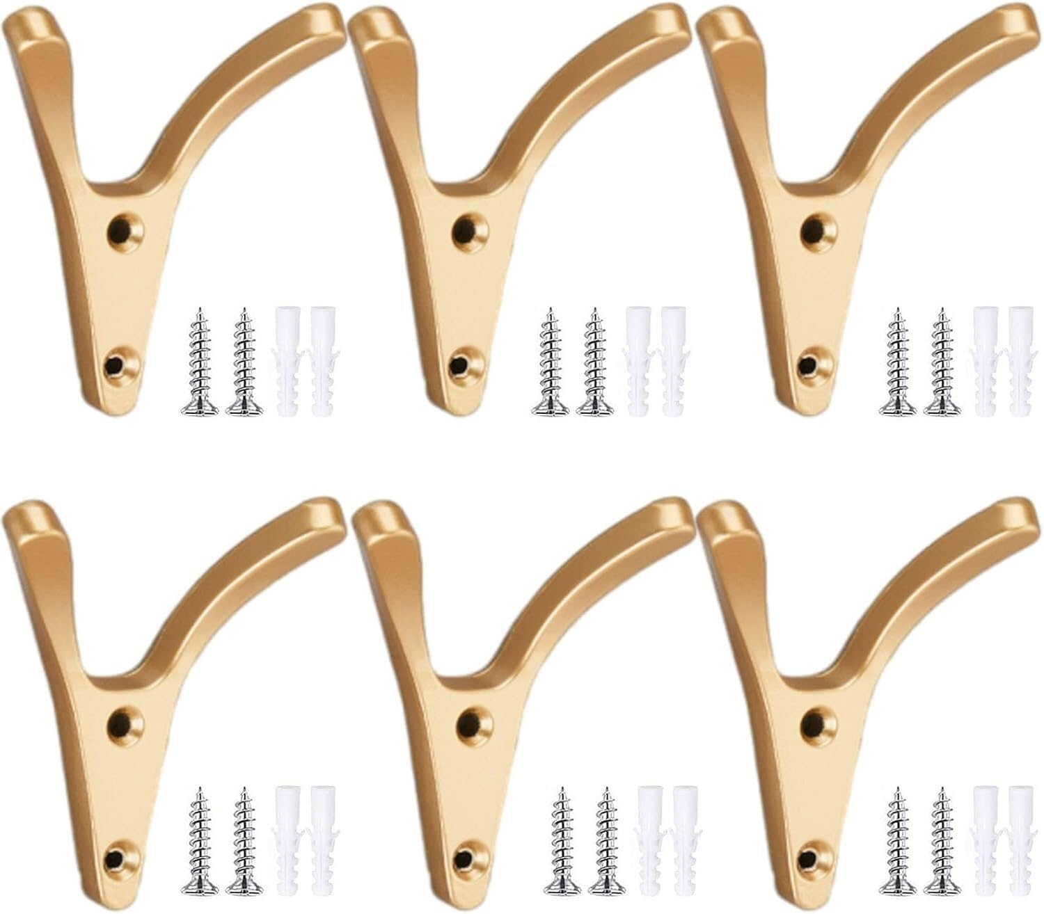 PAQWTYB Hooks, Metal Coat Hook Aluminum Hanger (4 Pack)