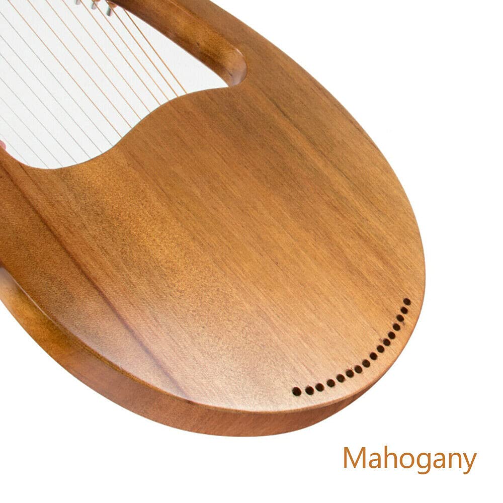 Harfe Die HolzLeier 16 cuerdas con llave de afinación para principiantes, instrumento musical portátil (patrón)