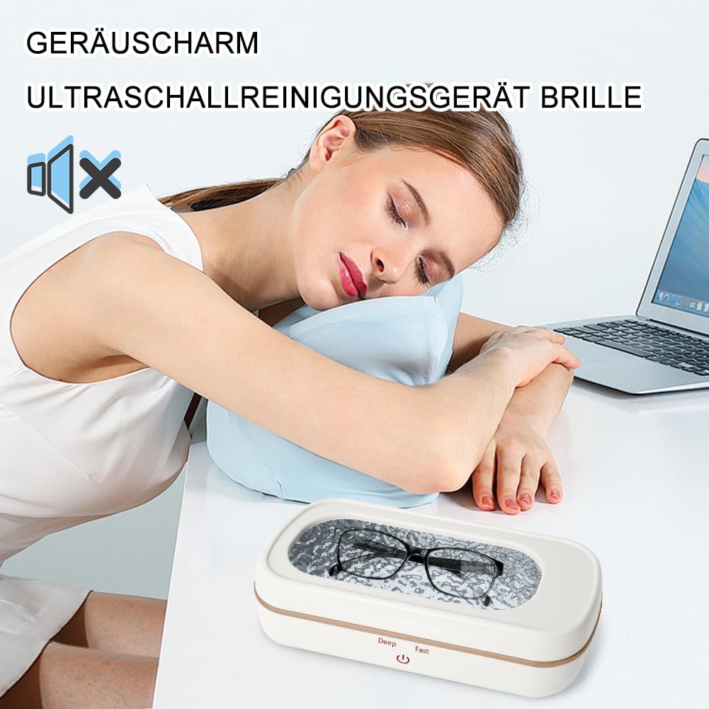 SOARFLY Ultraschallreinigungsgerät Brille 420 ml, Brillenreinigungsgerät 48 kHz mit 2 Zeitfunktionen, Ultraschallreiniger für Schmuck, Uhren, Ringe, Münzen und Zahnschiene