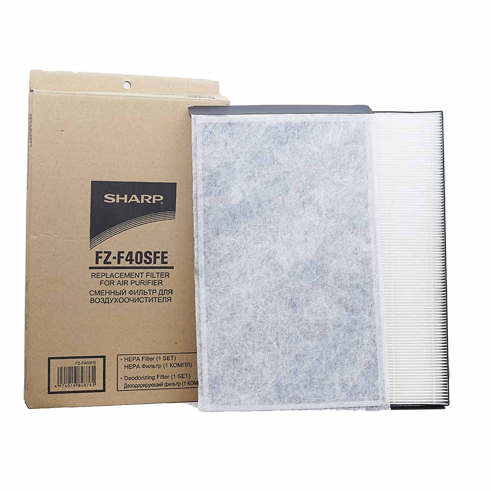 Sharp Original Replacement Filter Set FZ-F40SFE for Sharp Plasmacluster Air Purifier FP-F40E (HEPA Filter + De-odourising Filter)