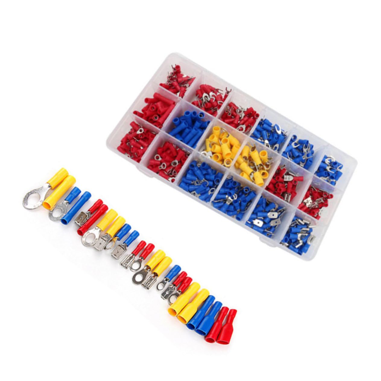 NUOBESTY 520stücke Kabelverbinder Set Mit Crimpverbinder Spatenring Und -set Elektrische Steckverbinder Mit Isolierten Drahtklemmen Für Anhänger Und Wohnmobil Leuchten Klemmen-kit Für