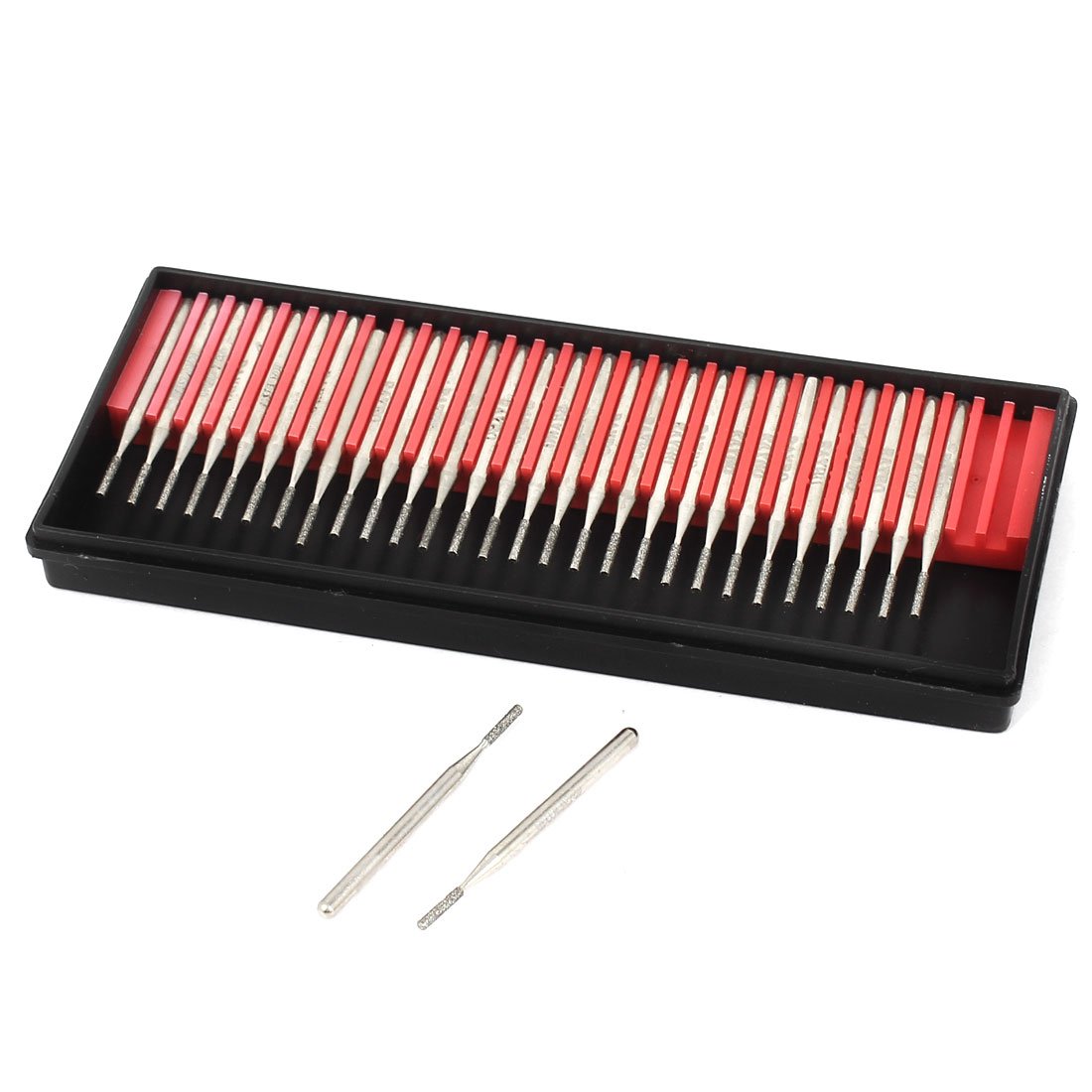 Aexit 3mm Shank Abrasive Wheels & Discs 1.5x8mm Cylinder Head Diamond Grinding Mounted Tool Post Grinding Wheels Point 30pcs