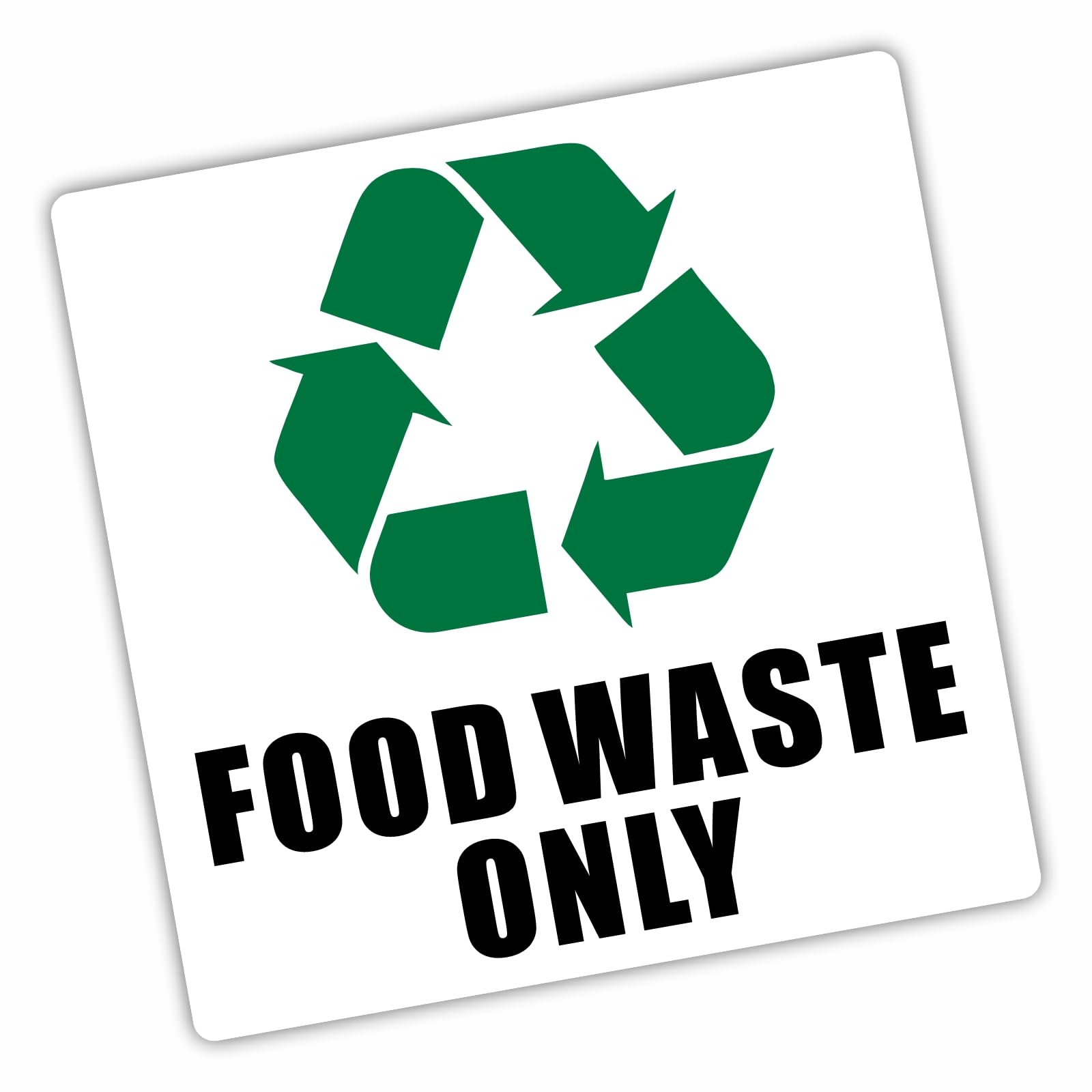 Platinum Place Specialist Uv Inks 1 X R3 Food Waste Only Sticker Composting Caddy Sign Recycling Bin Self Adhesive Label Recycle Logo Decal Kitchen Catering Commercial Environment Restaurant Service Cafe 100Mm