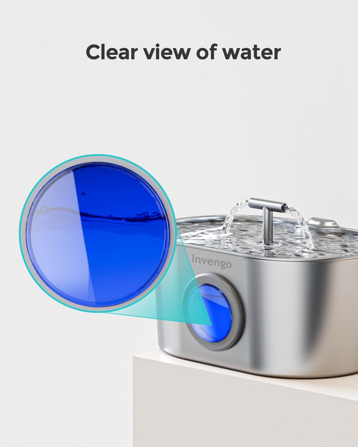 Invengo Cat Water Fountain for Drinking, 2.2L Large Capacity, Ultra Quiet Pump, 360° Water Circulation, Dual Water Outlets - Image 2