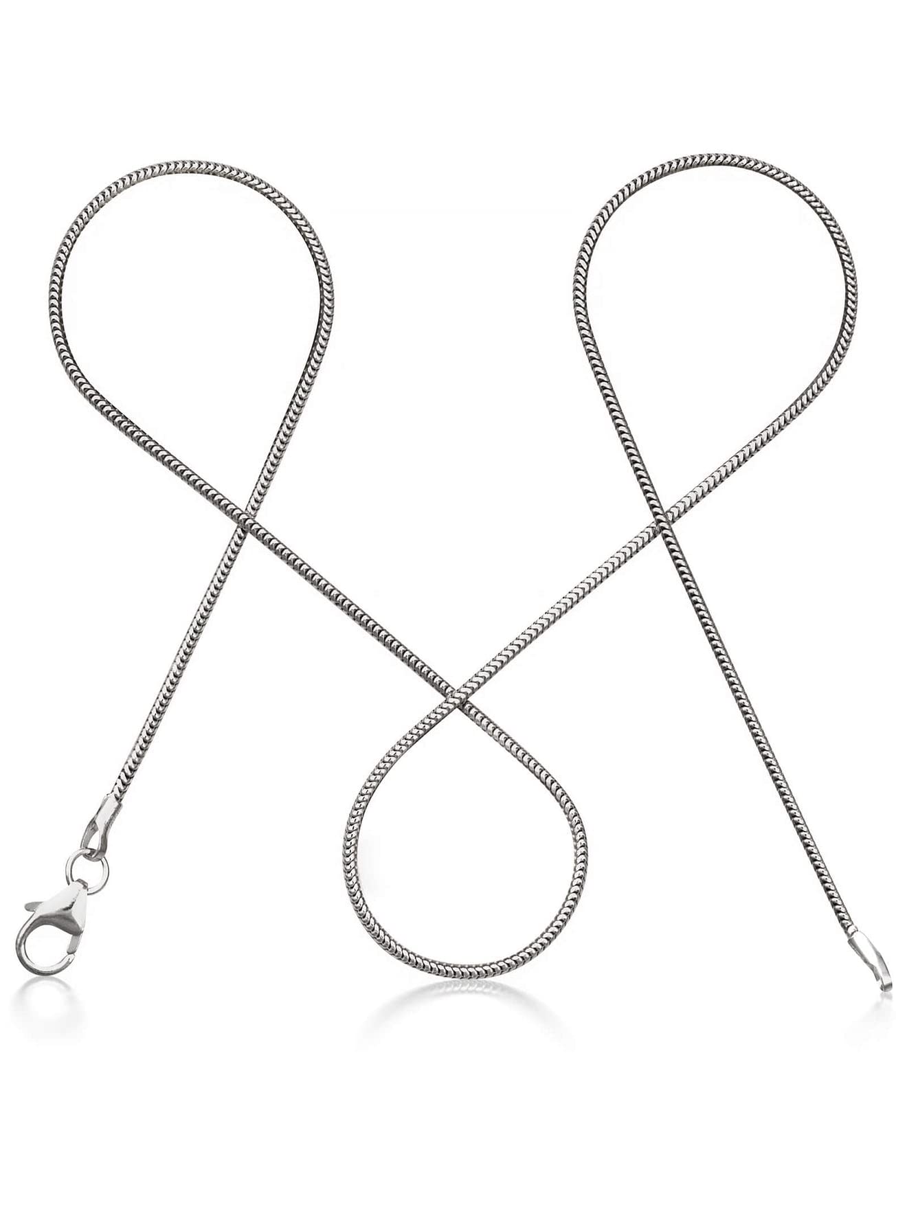modabilé Schlangenkette Damen Halskette 925er Sterling Silber (30cm-100cm 1,2mm breit) Silberkette 925 ohne Anhänger Silberne Kette Frauen Ketten Kurz