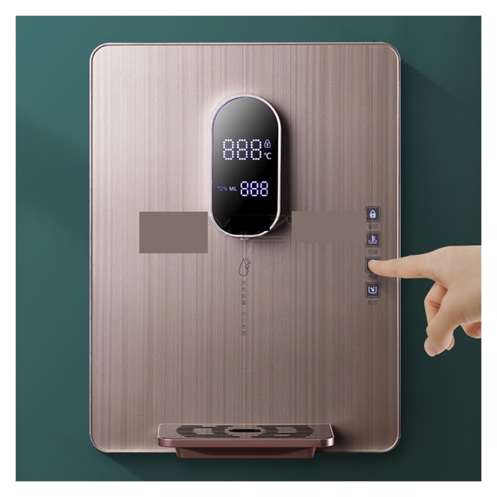 Distributore di Acqua Calda Istantaneo 2200W Distributore di Acqua Elettrico a Parete Scaldabagno Fontanella Distributore di Acqua Istantanea 25L/H Temperatura Regolabile con Filtrazione Premium (Vers