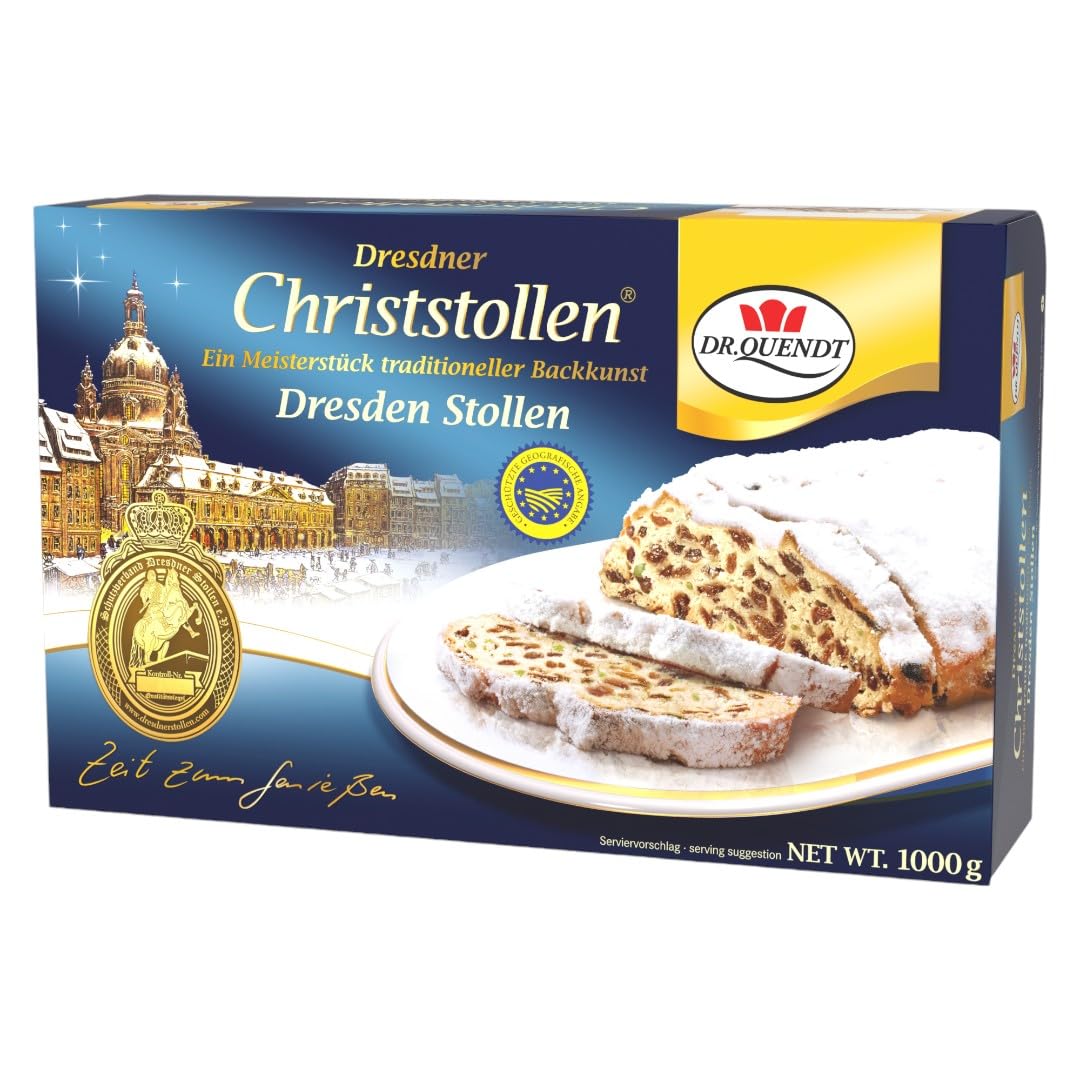 Dr. Quendt Dresdner Christstollen 1000g – Ein Meisterstück traditioneller Backkunst aus Dresden (1er Pack)