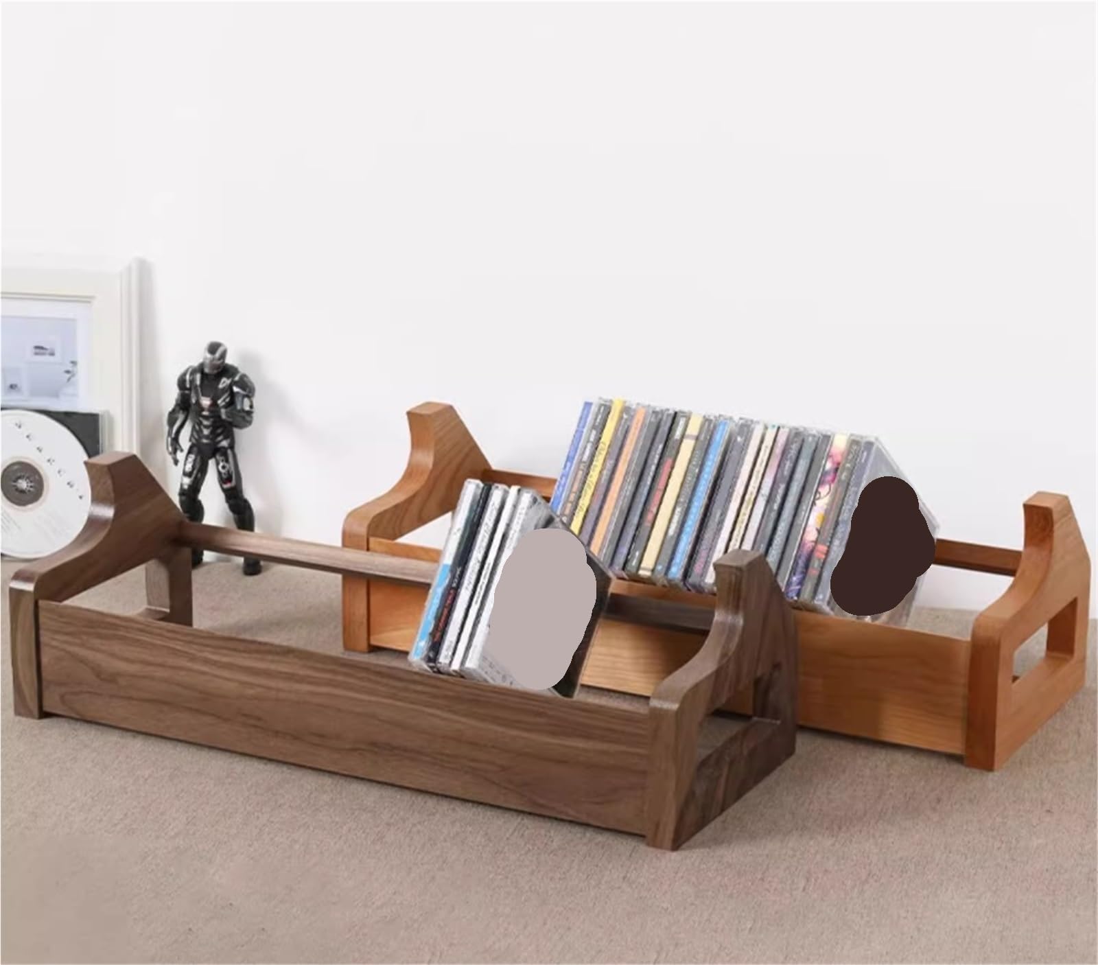 Soporte Vinilos Organizador De Escritorio con Soporte For CD De Madera, Ideal For Colecciones De Películas Y Videojuegos. Estante Almacenamiento(Bruin)