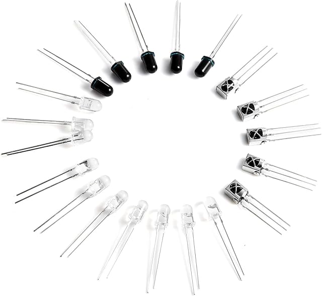 Chanzon 20pcs IR Emitter & Receiver LED Diode Kit 5MM 940nm Sender Reciver with VS1838B 1838 Sensor Infrared Ray Night Vision 940 nm Lighting Lamp Bulbs Assortment for Arduino Remote Raspberry Camera