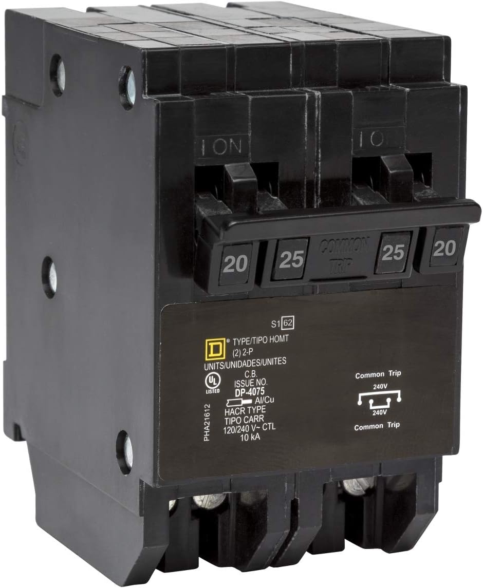 Square D by Schneider Electric Square D - HOMT220225CP Tandem Quad Circuit Breaker, Black