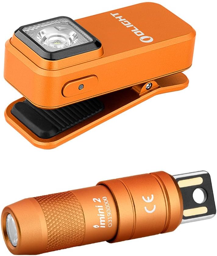OLIGHT Oclip Rechargeable EDC Flashlight 300 Lumens Dual Sources Bundle IMINI 2 Keychain Flash Light 50 Lm