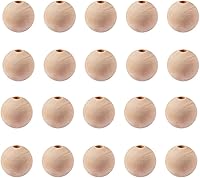 Vista 7 de PH PandaHall Cuentas de madera, 100 cuentas espaciadoras de madera redondas naturales sin terminar de 0.472 pulgadas, bolas redondas de madera