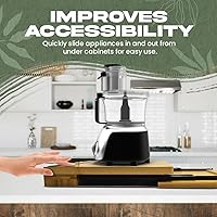 Vista 6 de Bamboo Appliance Slider - Wooden Tray for Kitchen Appliances, Coffee Station and Kitchen Organization - Appliance Sliders for Kitchen Appliances